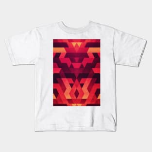 Abstract red geometric triangle texture pattern design (Digital Futrure - Hipster / Fashion) Kids T-Shirt